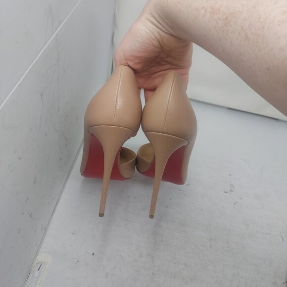 Christian Louboutin Nude Iriza Leather Half-d'Orsay Pump - Picture 9 of 15